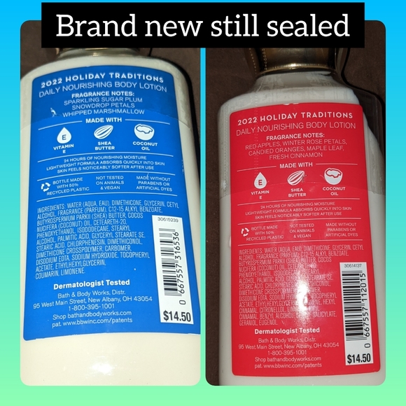 Bath & body works, sealed lotion set, iced sugar plum & winter candy apple, 8oz - Picture 2 of 3